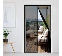Mosquitera Puerta 134 x 280 cm Cierre Automático con Imanes y Pesos, Taladrar Fácil de Instalar Mantiene Cortina Mosquitera Magnética para Todos Tamaños Puertas, Negro