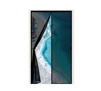 Mosquitera Puerta 135 x 200 cm Transpirables Antimosquitos, Sin Taladros, Magnético Automático, Con Velcra, Mosquiteras Magneticas para Puertas para Ventanas y Balcón, Negro