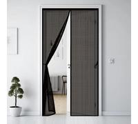 Mosquitera Puerta 135 x 210 cm Cierre Automático con Imanes y Pesos, Taladrar Fácil de Instalar Mantiene, Mosquitera Cortina Puerta Magnetica para Dormitorio, Negro