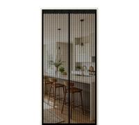 Mosquitera Puerta 135 x 230 cm Cierre Automático Antimosquitos de Alta Resistencia Instalación sin Taladro para Puerta Exterior de Balcón Patio, Negro