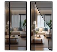 Mosquitera Puerta 140x220cm Magnetica Mosquitera Magnética Cortina Protección Sin Huecos para Puertas Correderas Negro