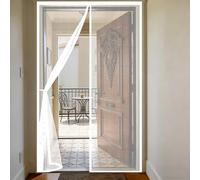 Mosquitera Puerta 165 x 100 cm Cortina Mosquitera Exterior Cierre Automático con Imanes Poderosos & Cinta Mágica, Mantiene El Aire Fresco en El Interior, para Patio Balcón, Negro