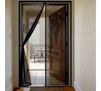 Mosquitera Puerta 165 x 100 cm Cortina Mosquitera Exterior Cierre Automático con Imanes Poderosos & Cinta Mágica, Mantiene El Aire Fresco en El Interior, para Patio Balcón, Blanco