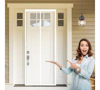 Mosquitera Puerta 180 x 200 cm Cortinas para Puertas Exteriores Cierre Automático de Arriba a Abajo, Mantiene El Aire Fresco Dentro y Los Bichos Fuera, para Patio Balcón, Blanco