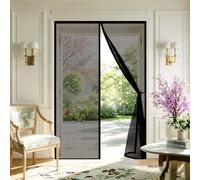 Mosquitera Puerta 200 x 229 cm con Fuertes Imanes para Un Autocierre, Fácil Instalación sin Taladrar, Antimosquitos Versión Actualizada Puerta para Dormitorio, Negro