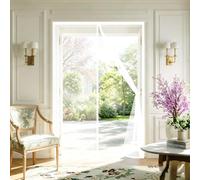 Mosquitera Puerta 210 x 241 cm con Fuertes Imanes para Un Autocierre, Fácil Instalación sin Taladrar, Antimosquitos Versión Actualizada Puerta para Dormitorio, Blanco