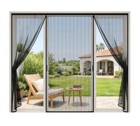 Mosquitera Puerta,250x212cm Mosquitera Puerta Magnetica Corredera Grandes,Doble Apertura Lateral,Automáticamente,Sin Necesidad de Taladrar,Contra Respirable,para Puertas Exteriores Balconera Terrazas