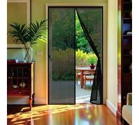 Mosquitera Puerta 50 x 190 cm con Fuertes Imanes para Un Autocierre, Fácil Instalación sin Taladrar, Antimosquitos, Cortina Magnética para Puerta para Dormitorio, Negro