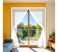 Mosquitera Puerta 50 x 190 cm Mosquitera Cortina Puerta Magnetica Cierre Magnético de Arriba a Abajo, Automáticamente, Mantiene El Aire Fresco, para Patio Balcón, Blanco