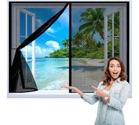 Mosquitera Puerta 50 x 270 cm Transpirables Antimosquitos, Sin Taladros, Magnético Automático, Con Velcra, Mosquitera Cortina, Tela para Ventanas y Balcón, Negro