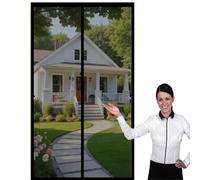 Mosquitera Puerta 52 x 240 cm Mantiene El Aire Fresco Dentro y Los Bichos Fuera, Cinta Mágica, Imanes Cierre Automático, Cortinas Antimosquitos para Puertas para Patio/Balcón, Negro