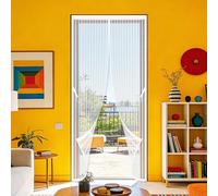 Mosquitera Puerta 60 x 194 cm Imanes para Un Autocierre Mosquito Net Montaje Sencillo sin Necesidad de Taladrar para Puertas de Salón Balcón Corredor, Blanco