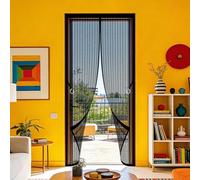 Mosquitera Puerta 64 x 198 cm Imanes para Un Autocierre Mosquito Net Montaje Sencillo sin Necesidad de Taladrar para Puertas de Salón Balcón Corredor, Negro