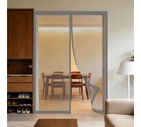 Mosquitera Puerta 65 x 155 cm Junta Magnética de Arriba a Abajo, sin Taladrar, Transpirables, Resistente Al Viento Cortina Mosquitera Puerta Exterior para Exterior, Gris