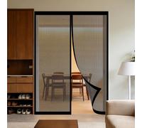 Mosquitera Puerta 65 x 155 cm Junta Magnética de Arriba a Abajo, sin Taladrar, Transpirables, Resistente Al Viento Cortina Mosquitera Puerta Exterior para Exterior, Negro