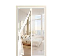 Mosquitera Puerta 65 x 165 cm Transpirables Antimosquitos, Sin Taladros, Magnético Automático, Con Velcra, Cortina Mosquitera, Puerta Magnética para Pasillos Balcn Puertas, Blanco