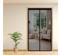 Mosquitera Puerta 65 x 292 cm Cierre Automático con Imanes y Pesos, Taladrar Fácil de Instalar Mantiene, Cortina Magnética para Puertas para Todos Tamaños Puertas, Negro