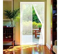 Mosquitera Puerta 66 x 214 cm con Fuertes Imanes para Un Autocierre, Fácil Instalación sin Taladrar, Antimosquitos, Cortina Magnética para Puerta para Dormitorio, Blanco