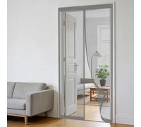 Mosquitera Puerta 70 x 125 cm Cierre Automático, Mantiene El Aire Fresco en El Interior, Fácil de Instalar, Los Bichos Fuera Puerta Mosquitera para Corredera, Gris