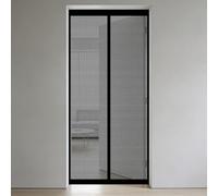 Mosquitera Puerta 70 x 130 cm Junta Magnética de Arriba a Abajo, sin Taladrar, Transpirables, Resistente Al Viento Cortina Magnética Antiinsectos para Puerta Exterior, Negro