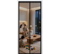 Mosquitera Puerta 72 x 190 cm Rede Mosquito Porta Magnética Cierre Automático de Arriba a Abajo, Mantiene El Aire Fresco Dentro y Los Bichos Fuera, para Balcón Dormitorio, Negro