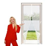 Mosquitera Puerta 72 x 273 cm Imanes para Un Autocierre Cortinas Antimoscas Puerta Exterior Lejos de Los Mosquitos para Balcón Salón Dormitorio de Patio, Blanco