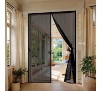 Mosquitera Puerta 79 x 230 cm Cierre Automático con Imanes y Pesos, Taladrar Fácil de Instalar Mantiene Mosquitera Cortina Puerta Magnetica para Dormitorio, Negro