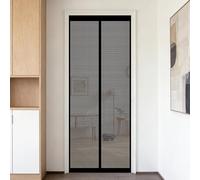 Mosquitera Puerta 80 x 150 cm Junta Magnética de Arriba a Abajo, sin Taladrar, Transpirables, Resistente Al Viento Cortinas Antimosquitos para Puerta Corredera, Negro