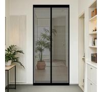 Mosquitera Puerta 80 x 150 cm Junta Magnética de Arriba a Abajo, sin Taladrar, Transpirables, Resistente Al Viento Cortina Puerta para Exterior, Negro