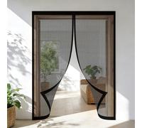Mosquitera Puerta 80 x 150 cm Junta Magnética de Arriba a Abajo, sin Taladrar, Transpirables, Resistente Al Viento Mosquitera Magnética para Puerta para Exterior, Negro