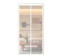 Mosquitera Puerta 80 x 185 cm Cierre Automático Cortina Mosquitera Puerta Exterior Instalación sin Taladro para Exterior de Balcón Patio, Blanco