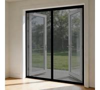 Mosquitera Puerta 84 x 145 cm Cierre Automático, Mantiene El Aire Fresco en El Interior, Fácil de Instalar, Los Bichos Fuera Mosquiteras Magneticas para Puerta Exterior, Negro