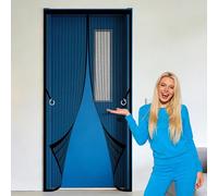 Mosquitera Puerta 84 x 228 cm Imanes para Un Autocierre Cortina Mosquitera Magnética Puertas Lejos de Los Mosquitos para Puerta Exterior de Balcón Patio, Negro