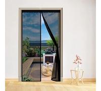 Mosquitera Puerta 85 x 185 cm Cierre Automático con Imanes y Pesos, Taladrar Fácil de Instalar Mantiene, Mosquiteras para Ventanas para Puertas para Todos Tamaños Puertas, Negro