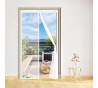 Mosquitera Puerta 85 x 185 cm Cierre Automático con Imanes y Pesos, Taladrar Fácil de Instalar Mantiene, Mosquiteras para Ventanas para Puertas para Todos Tamaños Puertas, Blanco