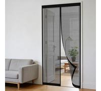 Mosquitera Puerta 90 x 135 cm Cierre Automático, Mantiene El Aire Fresco en El Interior, Fácil de Instalar, Los Bichos Fuera Puerta Mosquitera para Corredera, Negro