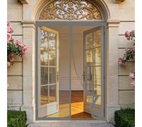 Mosquitera Puerta 90 x 140 cm Junta Magnética de Arriba a Abajo, sin Taladrar, Transpirables, Resistente Al Viento Cortina Mosquiteras para Puerta Exterior, Gris