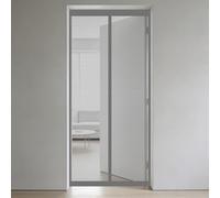 Mosquitera Puerta 90 x 150 cm Junta Magnética de Arriba a Abajo, sin Taladrar, Transpirables, Resistente Al Viento Cortina Magnética Antiinsectos para Puerta Exterior, Gris