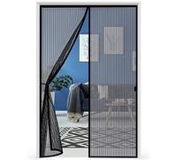 Mosquitera Puerta 90x200cm, Magnetica Mosquitera Puerta Corredera Exterior Se Cierra Automáticamente, Cortina Antimosquitos con iman sin Taladrar Para Puertas de Patio y Puertas Balconeras, Negro