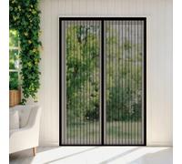 Mosquitera Puerta 95 x 195 cm Cierre Automático con Imanes y Pesos, Taladrar Fácil de Instalar Mantiene Versión Actualizada Puerta para Dormitorio, Negro