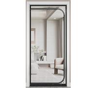 Mosquitera puerta corredera Con cremallera cortina mosquitera puerta Puertas cortina mosquitera-D-51x87in/130x220cm(Width*Height)