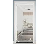 Mosquitera puerta corredera Con cremallera cortina mosquitera puerta Puertas cortina mosquitera-E-39x79in/100x200cm(Width*Height)