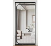 Mosquitera puerta corredera Con cremallera cortina mosquitera puerta Puertas cortina mosquitera-F-47x87in/120x220cm(Width*Height)