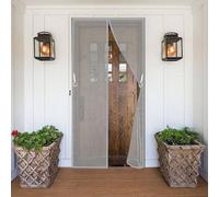 Mosquitera Puerta Magnetica 100 x 140 cm Cortina Mosquitera Puerta Exterior Cierre Automático, Mantiene El Aire Fresco en El Interior Acceso Sencillo, sin Taladrar, Gris