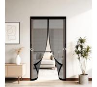 Mosquitera Puerta Magnetica 100 x 175 cm Cierre Automático con Imanes Potentes Resistente a La Rotura Transpirables Puerta Magnética para Puertas Del Balcón, Negro