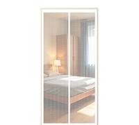 Mosquitera Puerta Magnética 100 x 205 cm Cierre Automático Cortinas Antimosquitos para Puertas Exteriores Instalación sin Taladro para Puerta Exterior de Balcón Patio, Blanco