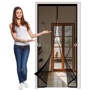 Mosquitera Puerta Magnetica 100 x 205 cm Contra Respirable, con Imanes Cortina Mosquitera Magnética Anti-Insectos, Resistente, Fácil Instalación para Garaje O Patio, Negro