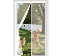 Mosquitera Puerta Magnetica 100 x 205 cm Magnético Automático, Taladrar Fácil de Instalar Mantiene, Antimosquitos, Fly Screens for Doors, Cortinas Mosquiteras para Balcón, Blanco