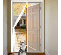 Mosquitera Puerta Magnética 100 x 205 cm Mosquitera Magnética Cortinas Cierre Magnético de Arriba a Abajo, Automáticamente, Mantiene El Aire Fresco, para Balcón Dormitorio, Blanco