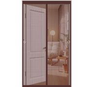 Mosquitera Puerta Magnética 100 x 205 cm Mosquitera Magnetica Transpirables, Antimosquitos Magnética para Puerta Varios Tallas para Puertas de Madera, de Hierro, Marrón
